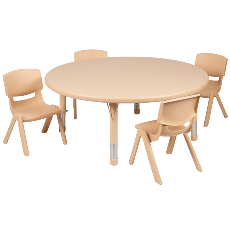 Ensemble de 4 tables d'activités Goddard, Naturel, L 33 po x P 33 po x H 14,5 po à 23,75 po