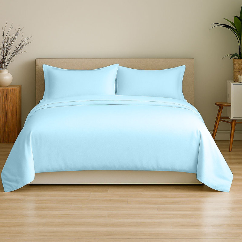 6-Piece Soft Microfiber Sheet Set, Aqua, Full Sheet Set with 4 Pillowcases