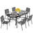Argyri 6 - Person Stainless Steel Patio Dining Set Extendable Rectangular Table
