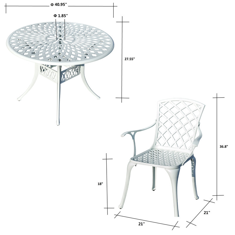  Timeless Beauty- Stylish Cast Aluminium Bistro Set, White