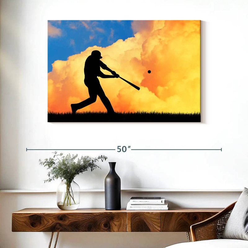 Sireci Baseball At Sunset, 26" H x 39" W