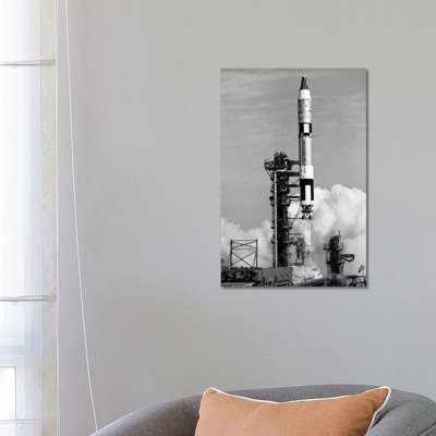 1960s US G-III Missile Taking off from Launch Pad 1 Piece Wrapped Canvas Wall Art