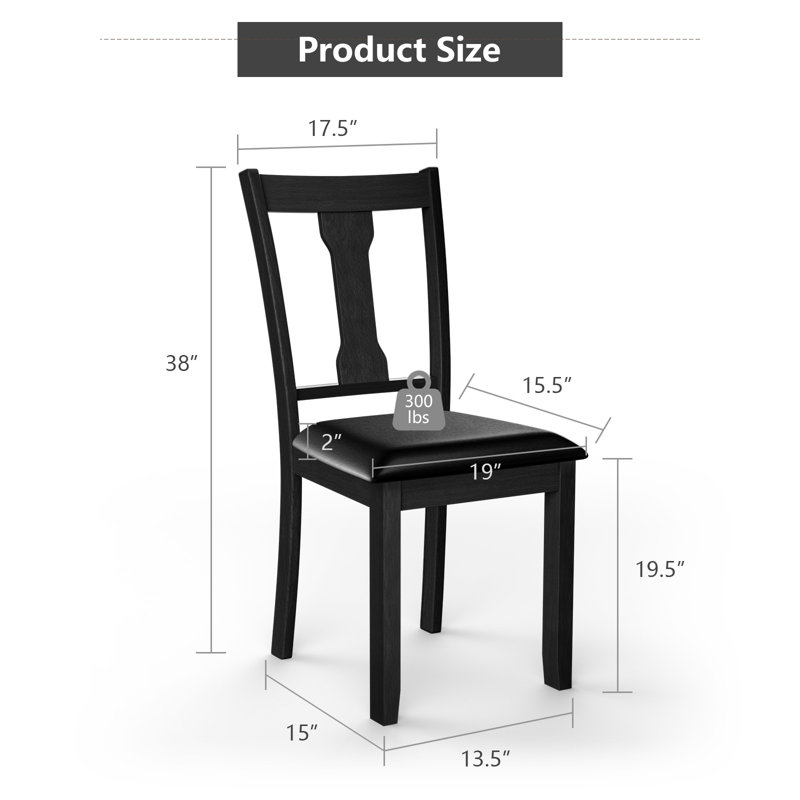 Chaise d'appoint rembourrée à dossier en lattes, Noir
