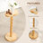 Solid Wood Bean-Shaped End Table,Pedestal Drink Table, Tall Plant Stand-118690958-118690959
