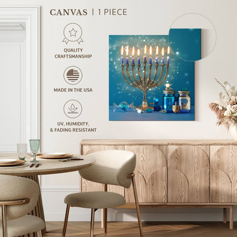 Lelend Chanukah, 24" H x 24" W