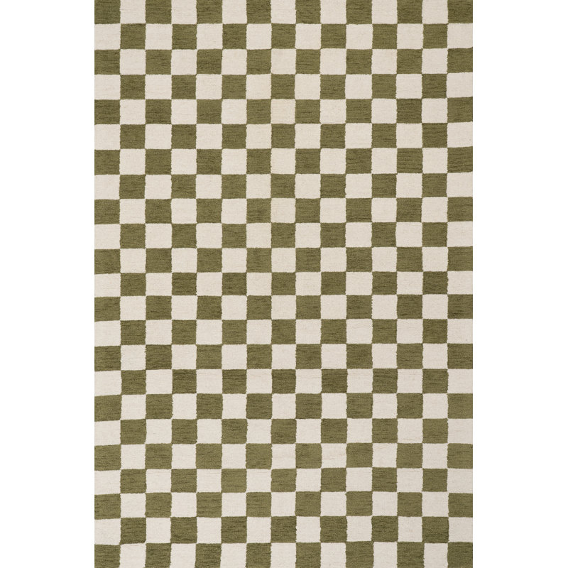 Quinarae Checkered Wool-Blend Rug, Rectangle 8'6" x 11'6"