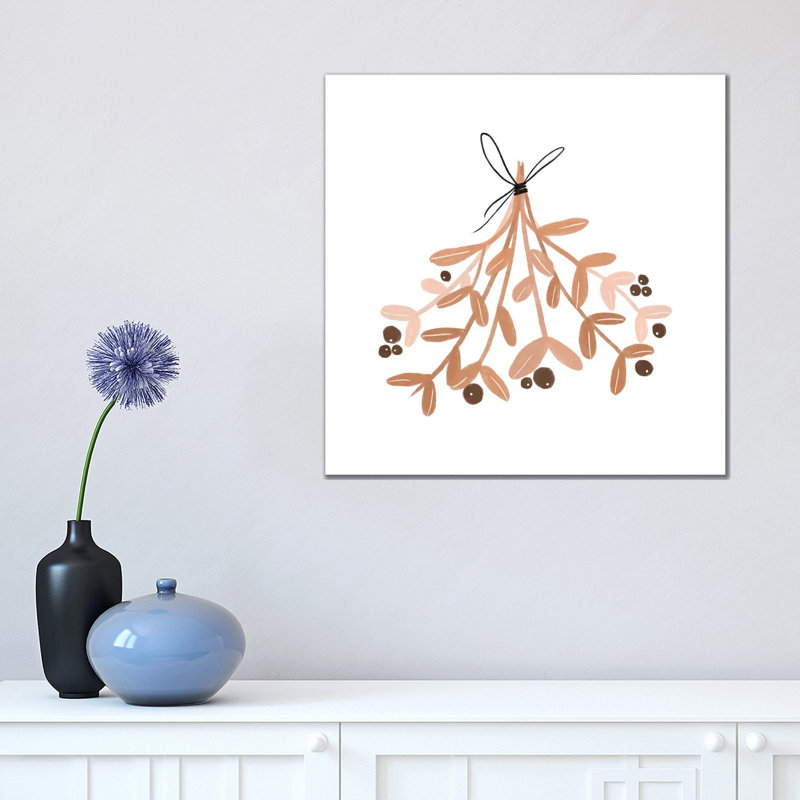 « Mistletoe » par Orara studio, reproduction d’art, H 18 po x l 18 po x 1,5 po, Toile tendue, Pas de tapis