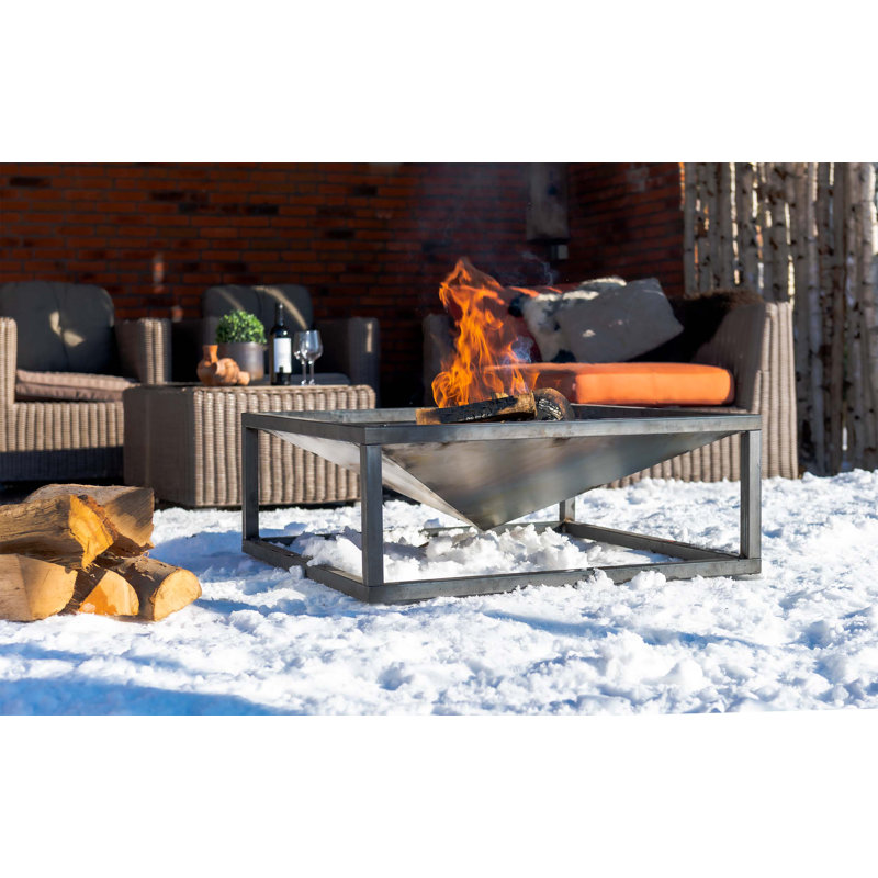 Tervo Square Steel Wood Burning Fire Pit