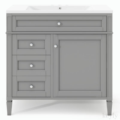 Dimitilde 36'' Single Bathroom Vanity with Ceramic Top