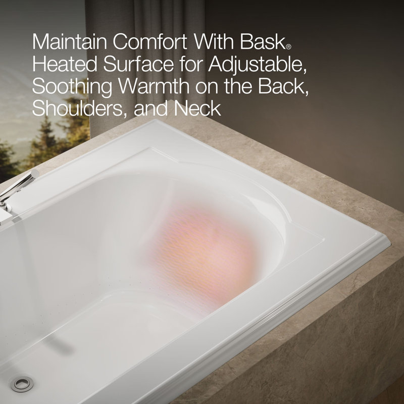 Memoirs 72" x 42" Whirlpool Acrylic Heater, White