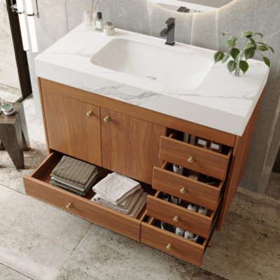 36" Freestanding Bathroom Vanity with Ceramic Sink
