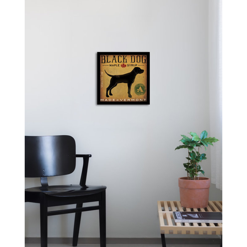 «Black Dog Maple Syrup», affiche vintage encadrée