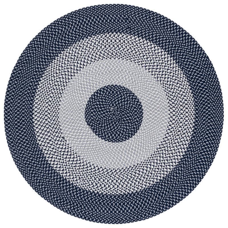 Sepp Hand Woven Cotton Performance Geometric Rug, Round 5'
