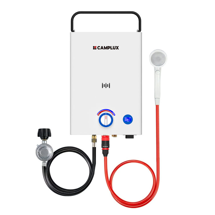 Camplux 2.64GPM 68,000 BTU Portable Outdoor Tankless Water Heater F10 with LED Digital Display