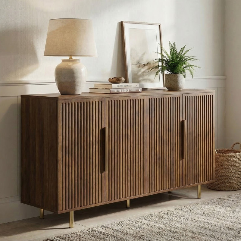 Console de 57 po avec 57 po, Brun