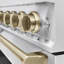 ZLINE Autograph 48 in. Classic Gas Range with 8 Burner DuoPro Cooktop w/ Champagne Bronze Accents-735385006-735385007
