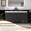 Meuble-lavabo en noyer avec lavabo à surface solide blanc brillant