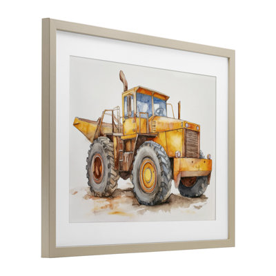 Construction Truck Whimsicality Framed Print Under Glass, design by Steve Hunziker