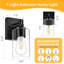 Industrial Matte Black Vanity Light Fixture With Clear Glass Shade For Bathroom Mirror Lighting