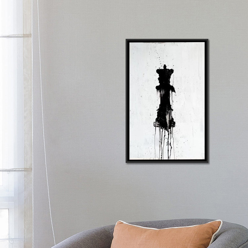 Grand lit d’art sur toile tendue, H 26 po x l 18 po x P 1,5 po, Toile avec cadre noir, Pas de tapis