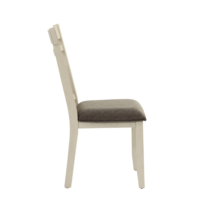 De 2 chaises de salle à manger avec revêtement gris et blanc, fabrication en bois, base en bois Essentials Room, Splendor