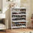 18 Pair Metal Shoe Storage Cabinet with Removable Shelf