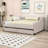 Full Size Upholstered Daybed with Tufted Backrest and Storage Drawers-1961407296