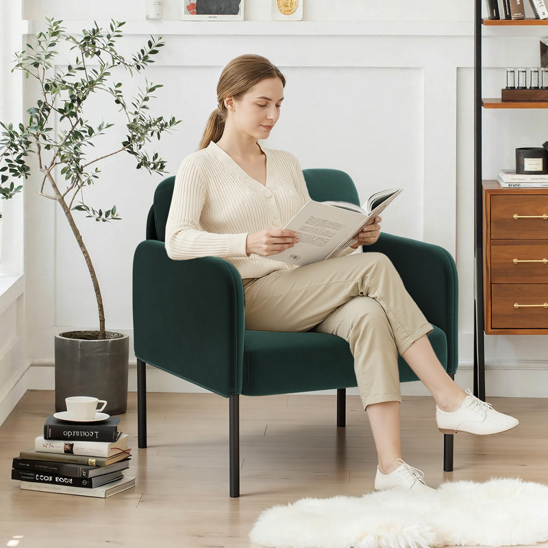 Velvet Armchair, Green