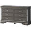 Commode G6702-d - Panneau de particules noir avec détails argentés texturés et tiroirs en queue d'aronde