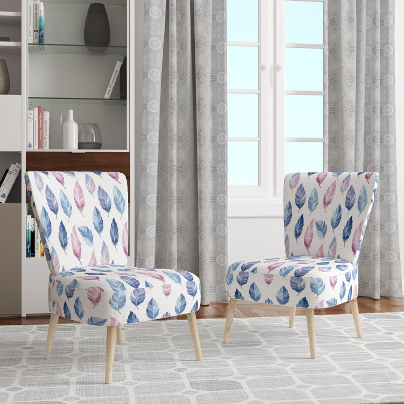 Chaise rembourrée Kids Feathers, Chaise d'appoint sans accoudoirs