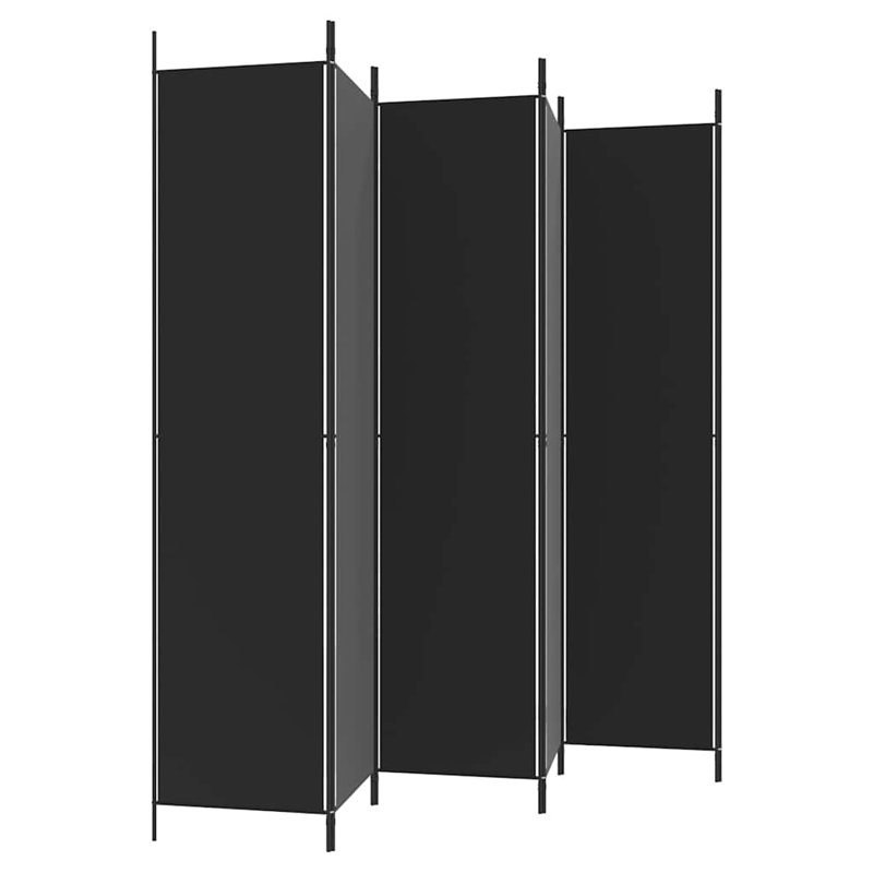 Paravent 6 panneaux vidaXL noir 118,1 po x 86,6 po, Noir, 6, H 86,6 po x l 118,1 po