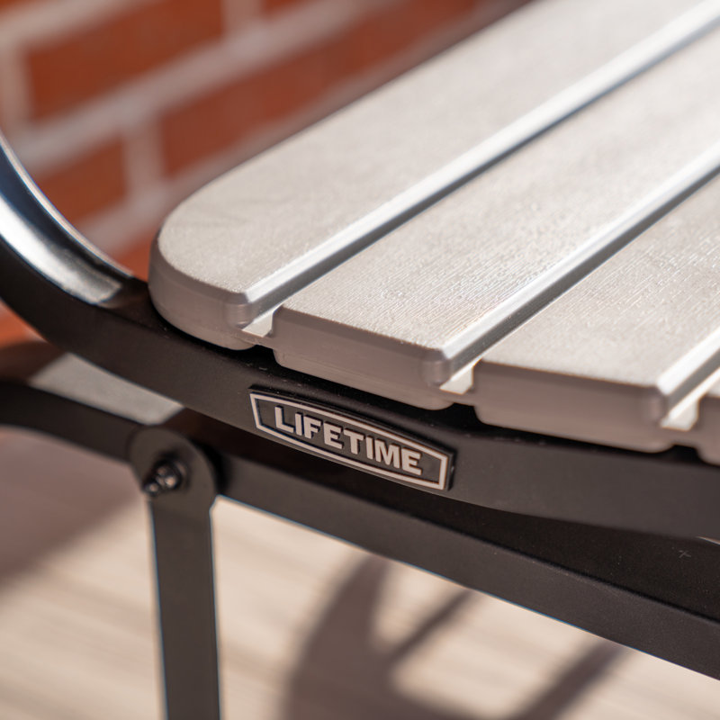 Gray Polyethylene and Steel Outdoor Glider Bench