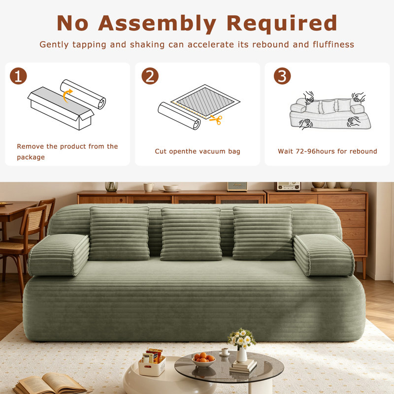79 " Corduroy Loveseat Reclining, Vert