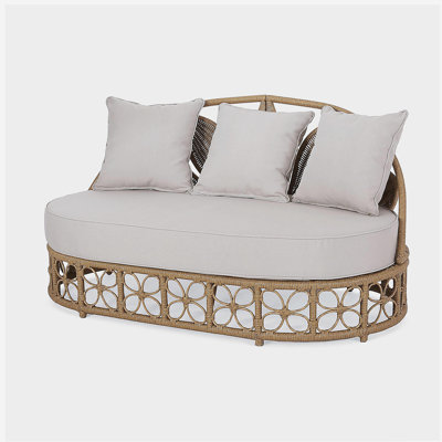 Patio Furniture  Outdoor Daybed with Wicker Rattan, 60" Wide Outdoor Wicker Patio Daybed with Cushions for Lawn Garden Backyard Pool