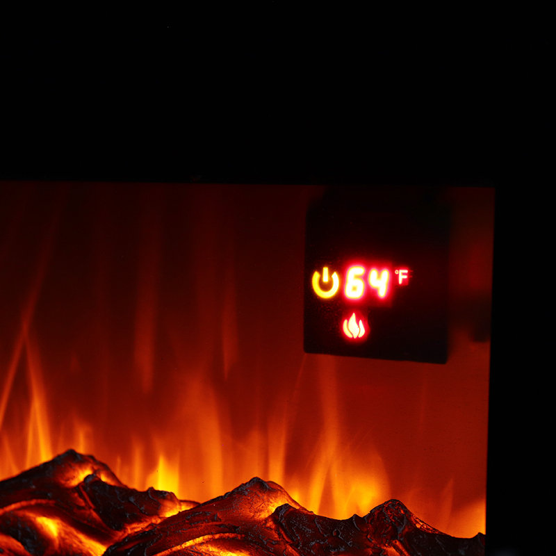 Adrie Wade Logan 128cm W Black Electric Fireplace