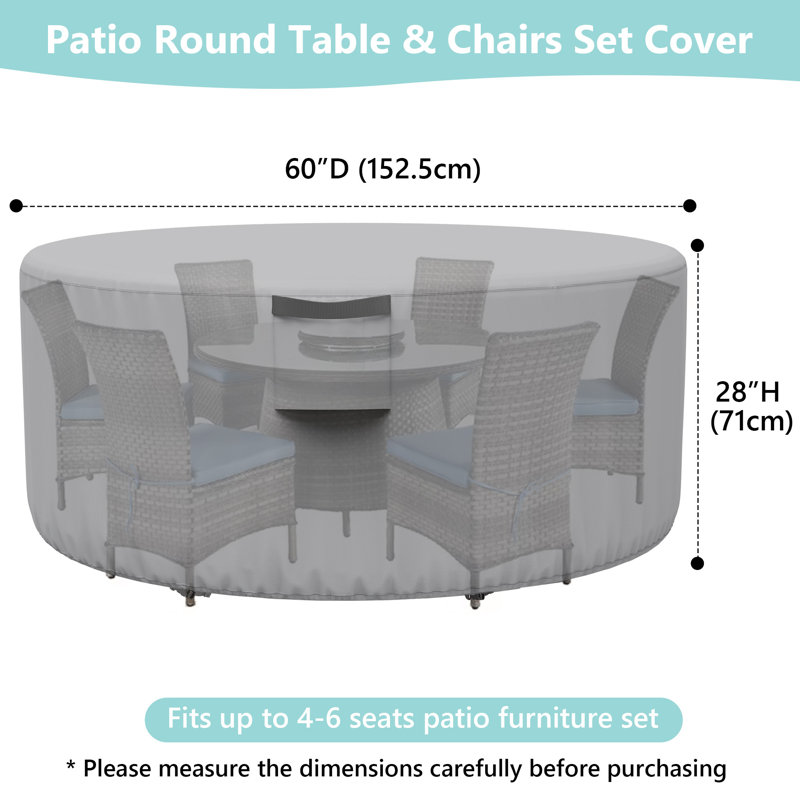 Housse imperméable ronde pour meubles de patio