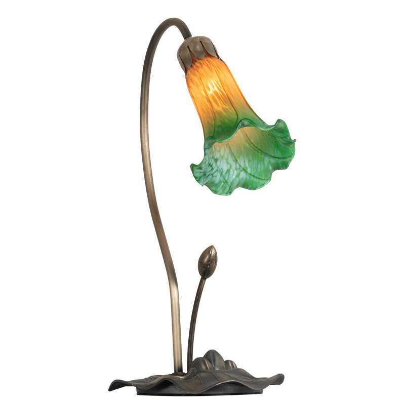 Lampe de table en arche Creola, H 24 po x l 16 po x P 16 po, Ambre / vert