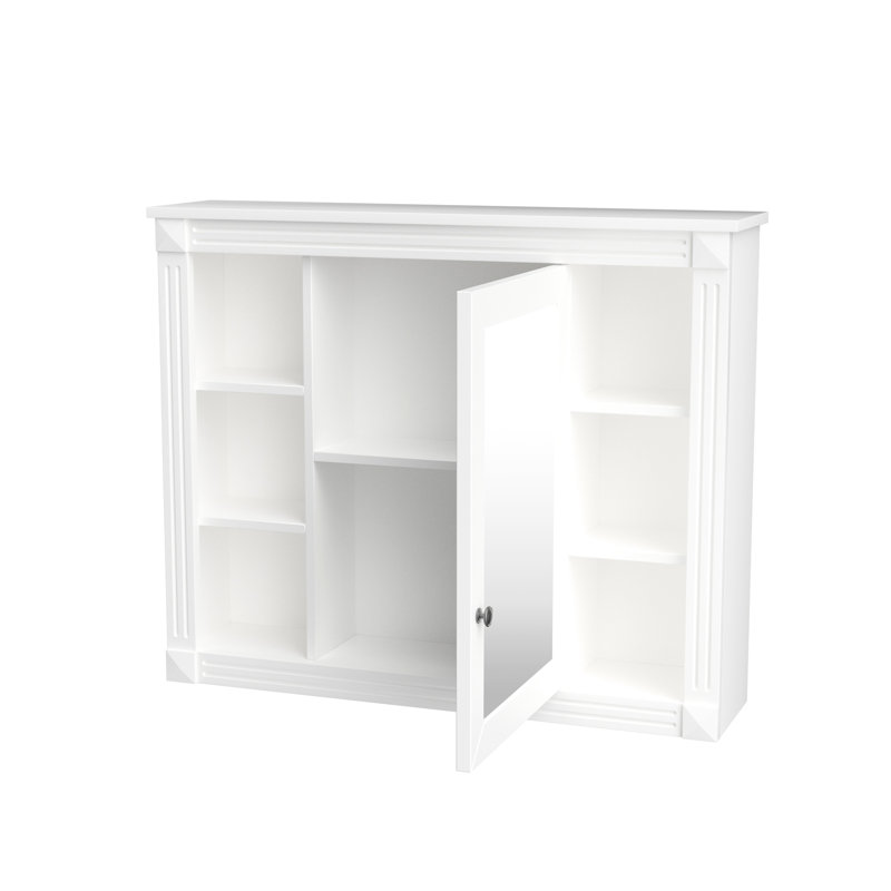 Unité de rangement pour miroir de salle de bain, 35 po x 28 po, polyvalente, style moderne, Blanc