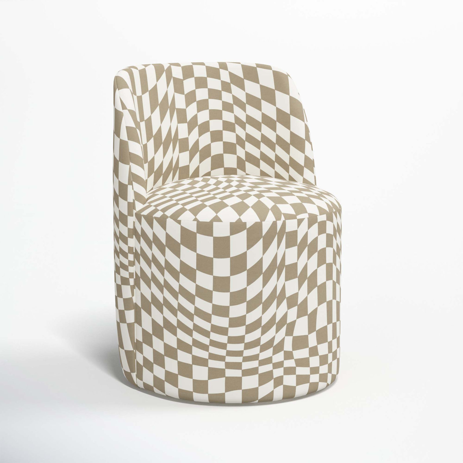 Begonia Side Chair, Groovy Tan Checkered