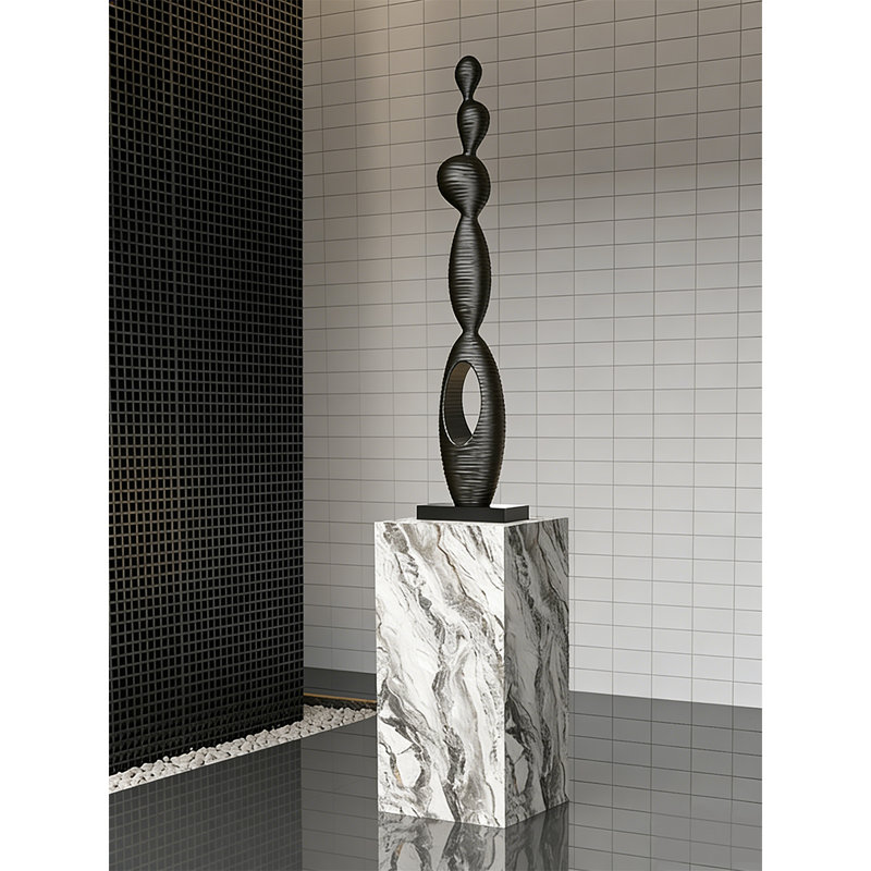Stylish Hand-Painted 3D Fiberglass Sculpture, 47.2" H x 9.1" W x 5.9" D