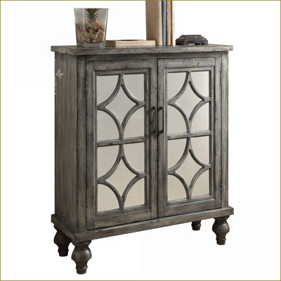 Console rustique luxueuse vieillie avec rangement à 2 portes, polyvalente pour le salon