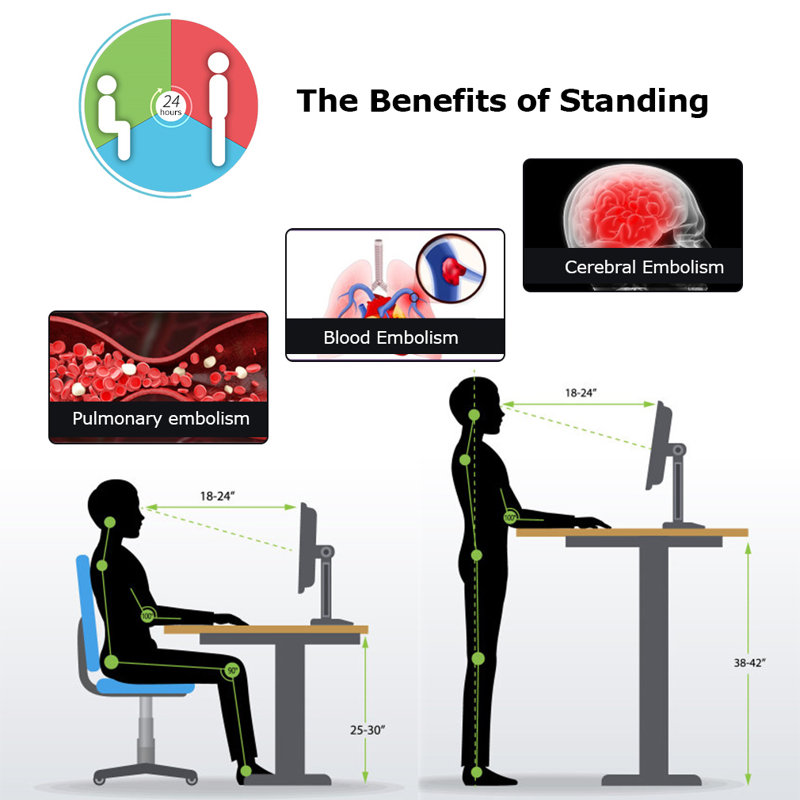 Adjustable Metal Base Computer Desk