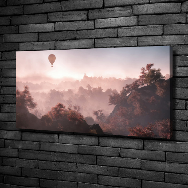 Balloon Over The Forest - Wrapped Canvas Print