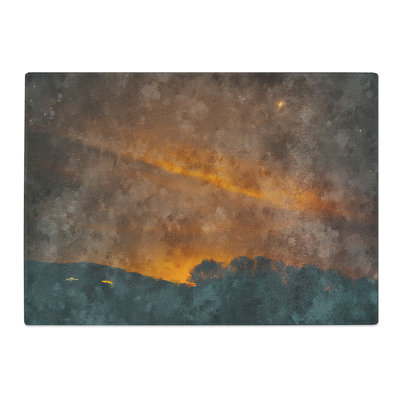 Tempered Glass Orange Sky Chopping Board
