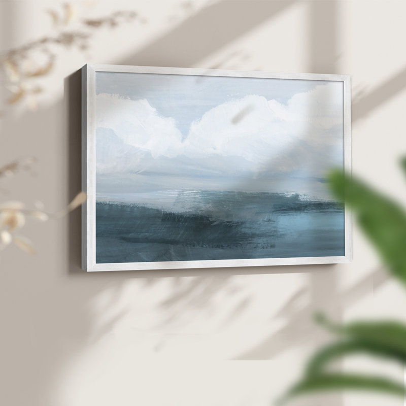Azure Rising I -Framed Print - Restickable, 8" H x 10" W, White
