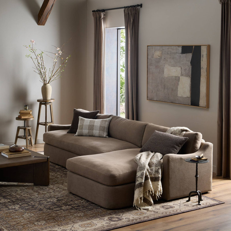 Aurelia 2-Piece Sectional, Boatway Coffee Linen, Right Hand Facing