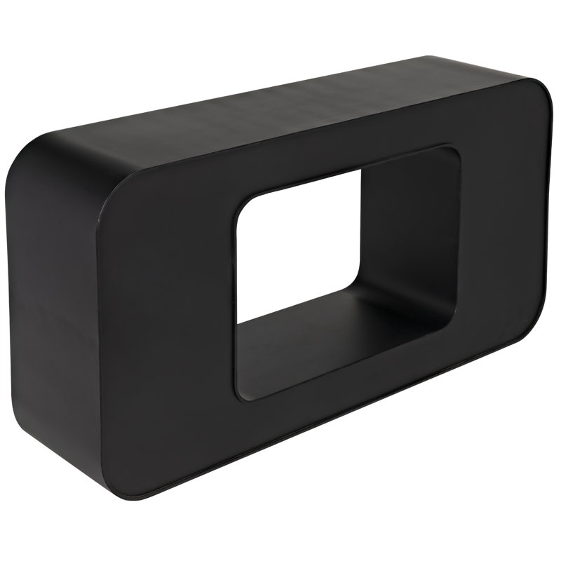 Noir Shylock 60'' Black Steel and Wood Console Table