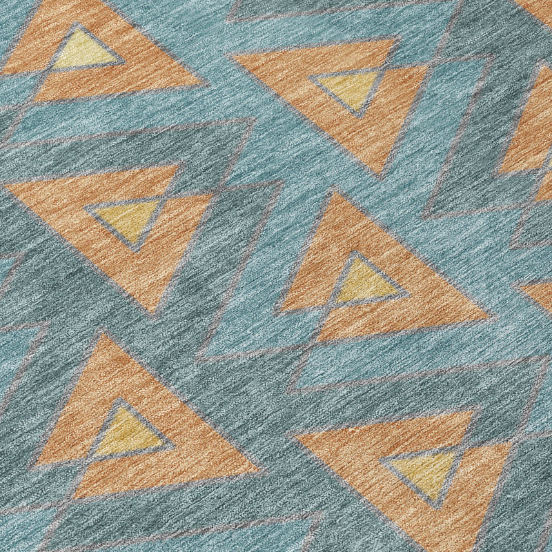 Machine Washable Indoor/Outdoor Chantille ACN2560 Geometric Rug, Teal, 2'6" x 3'10"