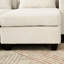 Convertible beige 63 po avec tissu en velours côtelé, porte-gobelet, porte-téléphone et rangement latéral: méridienne, velours côtelé doux, supports-294123616