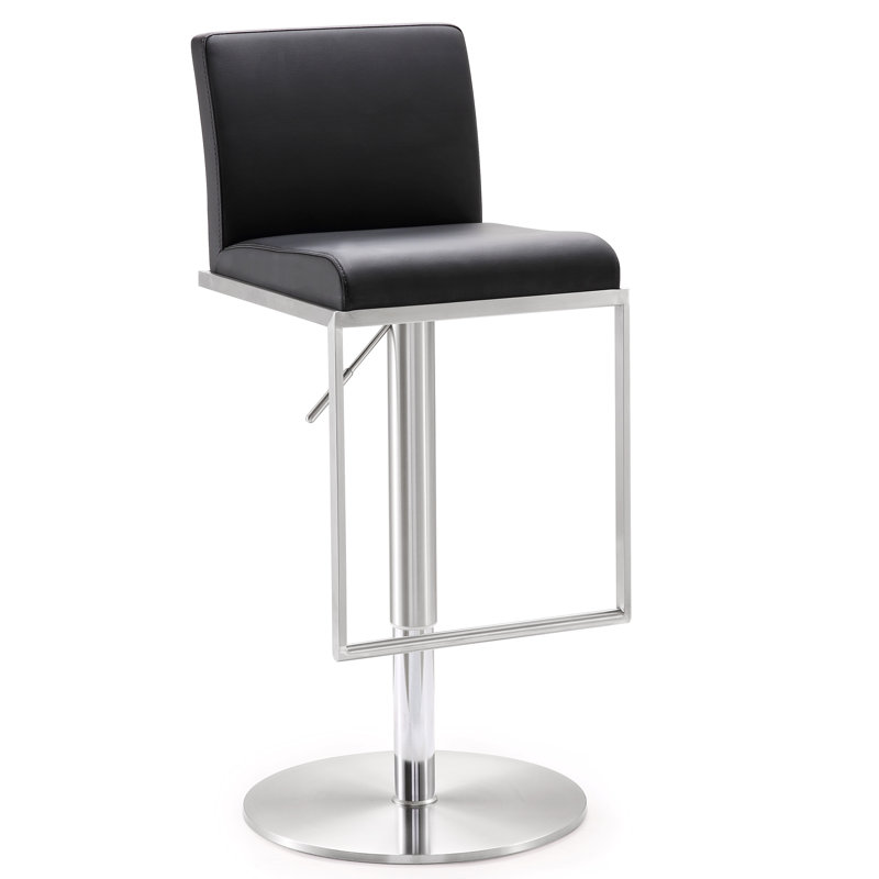 Tabouret en cuir végétalien Lowther Amalfi Performance, Noir, noir, noir, noir, Noir, noir, noir, noir